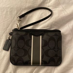 Coach Black and White Wristlet
